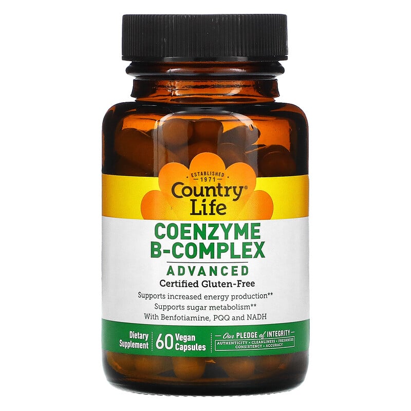 Country Life, Coenzyme B-Complex, Advanced, 60 Vegan Capsules - IHerb