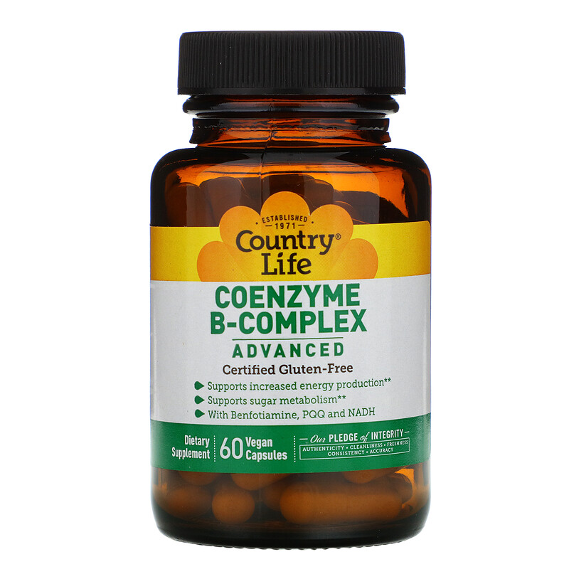 Country Life, Coenzyme B-Complex, Advanced, 60 Vegetarian Capsules - iHerb