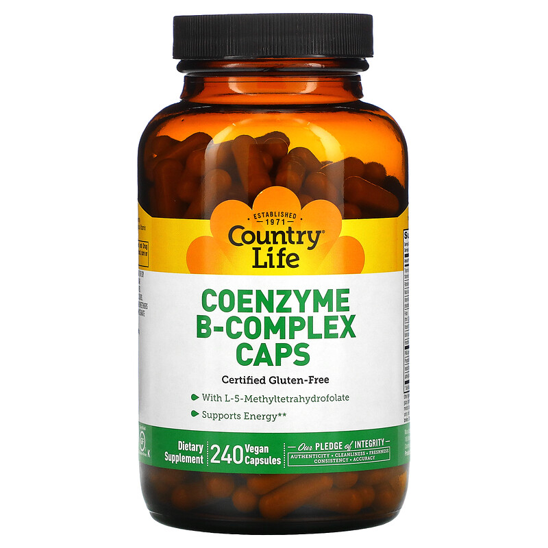 Country Life, Coenzyme B-Complex Caps, 240 Vegan Capsules - IHerb