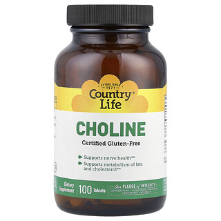 Country Life, Colina, 266 mg, 100 comprimidos