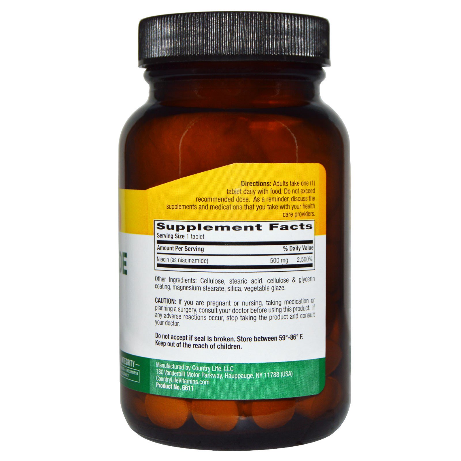 Country Life, Niacinamide, 500 mg, 100 Tablets iHerb