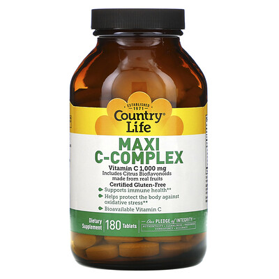 Country Life Maxi C-Complex, 1000 мг, 180 таблеток