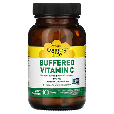

Country Life, Buffered Vitamin C, 500 mg, 100 Tablet
