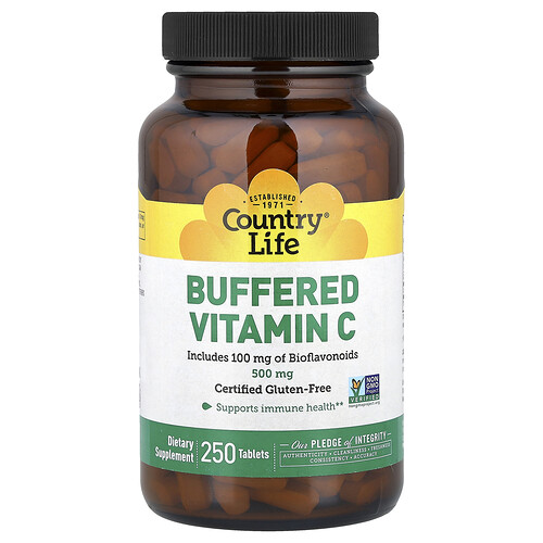 Country Life, Buffered Vitamin C, 250 Tablets