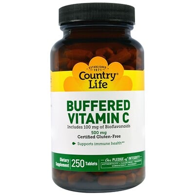 Country Life Буферизованный витамин С, 500мг, 250 таблеток