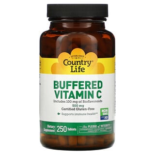 Country Life, Vitamine C Tamponnée, 500 mg, 250 Comprimés