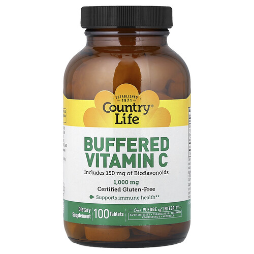 Country Life, Buffered Vitamin C, 100 Tablets