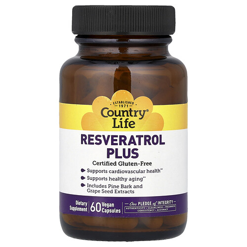 Country Life Resveratrol Plus, 60 Vegan Capsules
