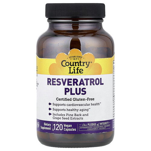 Country Life Resveratrol Plus, 120 Vegan Capsules