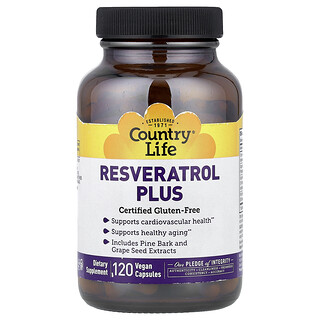 Country Life, Resveratrol y más, 120 cápsulas veganas