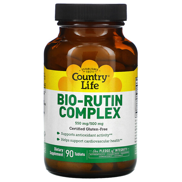 Country Life‏, Bio-Rutin Complex, 500 mg / 500 mg, 90 Tablets
