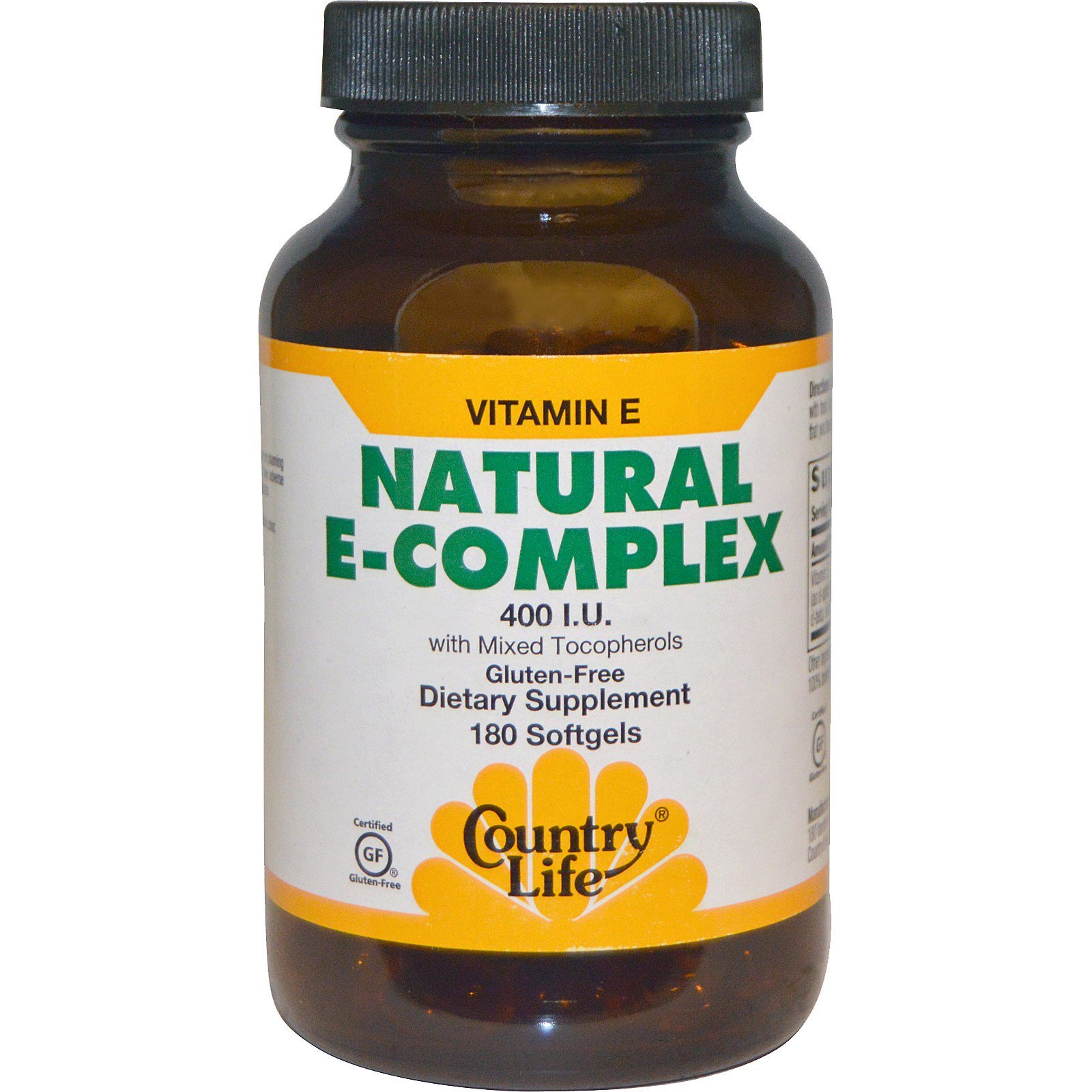 Country Life Natural E Complex With Mixed Tocopherols 400 Iu 180 Softgels Iherb