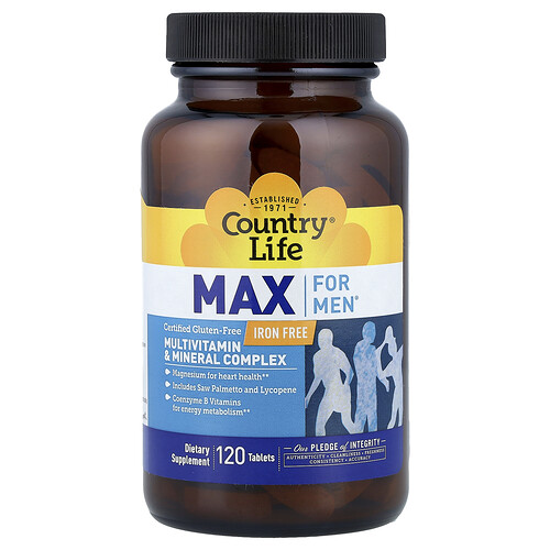 Country Life, Max For Men®, Multivitamin- & Mineralkomplex, 120 Tabletten