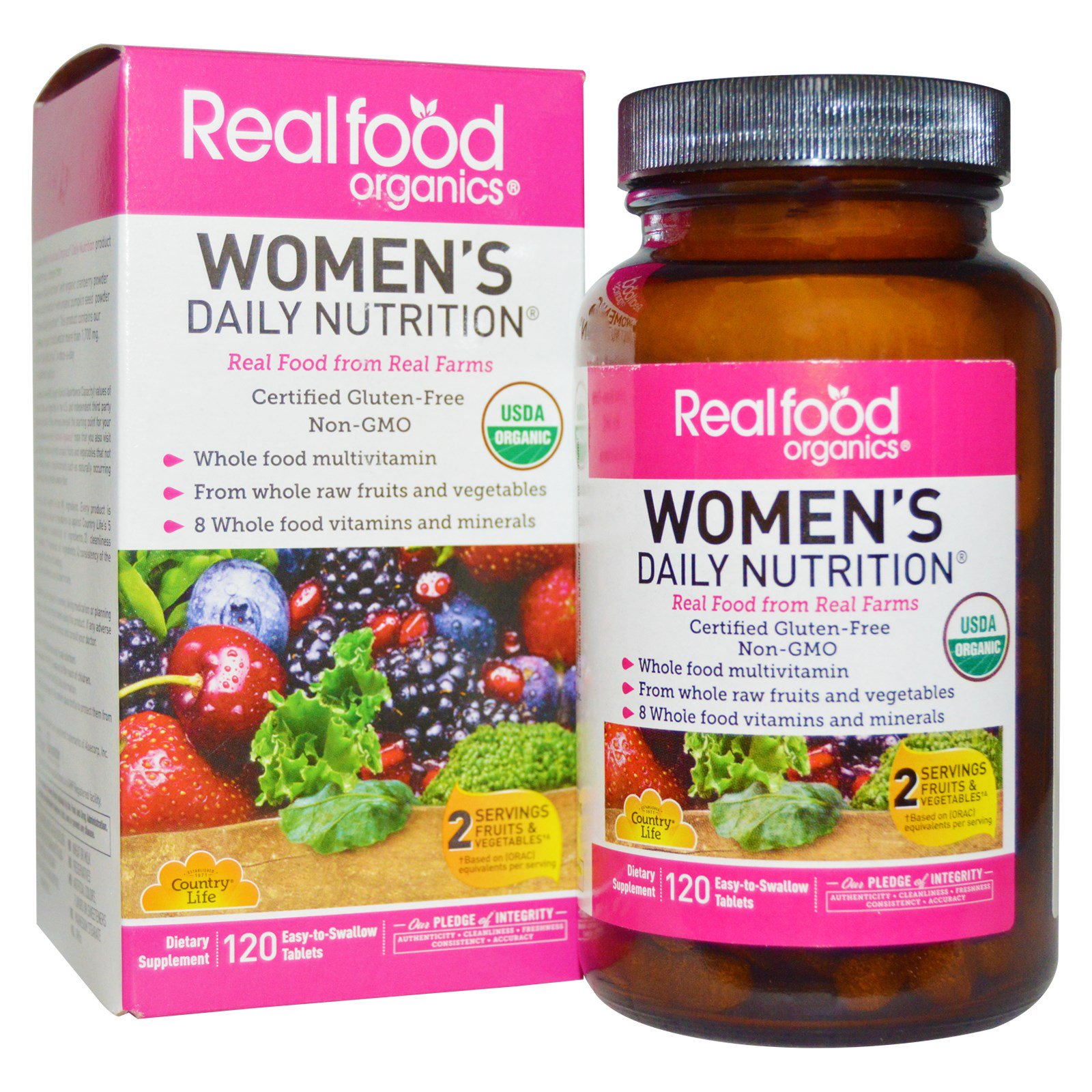 Country Life, RealFood Organics, ежедневное питание для женщин, 120 таблеток