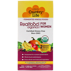 Кантри Лайф, Realfood Organics for Women, 120 Easy-to-Swallow Tablets отзывы