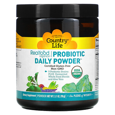 

Country Life, Realfood Organics, Probiotic Daily Powder, 3.1 oz (90 g)