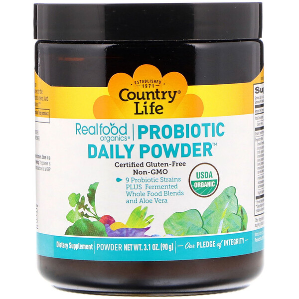 Country Life Realfood Organics Probiotic Daily Powder 3 1 Oz