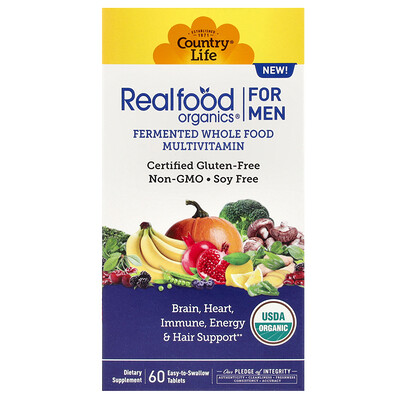 Country Life Realfood Organics Multivitamin For Men 60 EasytoSwallow Tablets