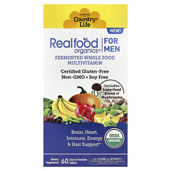 Realfood Organics, мультивітаміни для чоловіків, 60 таблеток, які легко ковтати