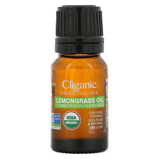 Cliganic, на 100% чистое эфирное масло, лемонграсс, 10 мл (0,33 жидк. унции)