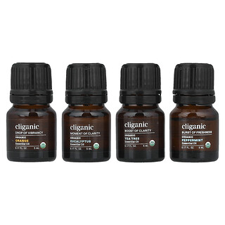 Cliganic, Temel Bilgiler, Esansiyel Yağ Aromaterapi Seti, 4 Parça Set