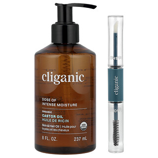 Cliganic, 100% ren og naturlig, økologisk ricinusolie, 240 ml