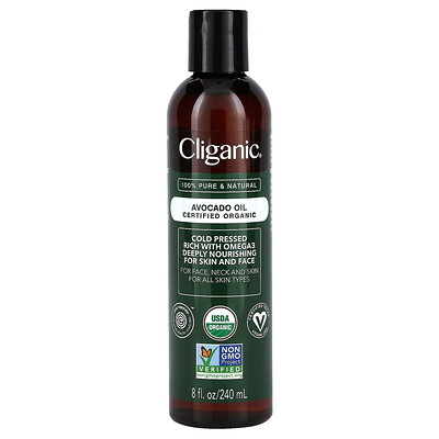 Photos - Other Cosmetics Organic Cliganic, Avocado Oil, 8 fl oz CLG-00796 (240 ml)
