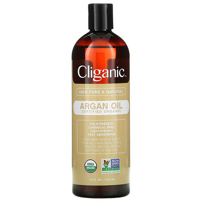Cliganic Organic Argan Oil, 16 fl oz (473 ml)  - Купить