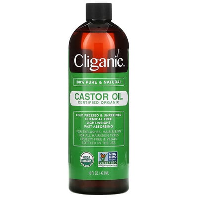 Купить Cliganic органическое касторовое масло, 473 мл (16 жидк. унций)