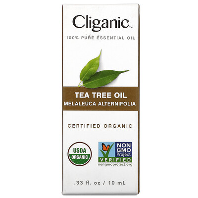 Купить Cliganic 100% Pure Essential Oil, Tea Tree, 0.33 fl oz (10 ml)