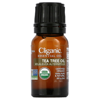 Cliganic 100% чистое эфирное масло, чайное дерево, 10 мл (0,33 жидк. Унции)