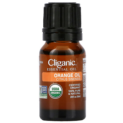 Купить Cliganic 100% Pure Essential Oil, Orange, 0.33 fl oz (10 ml)