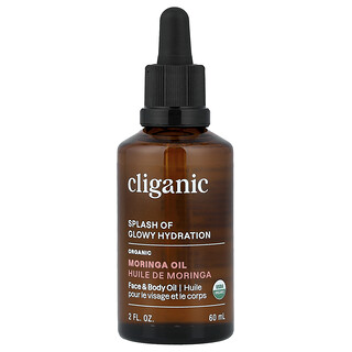 Cliganic, Splash of Glowy Hydration™, Aceite de moringa orgánica, 60 ml (2 oz. líq.)
