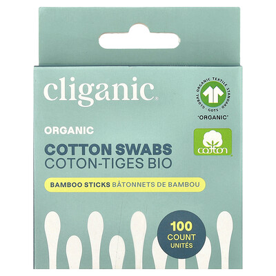 Product Image for Cliganic, Organic Cotton Swabs , 100 Count