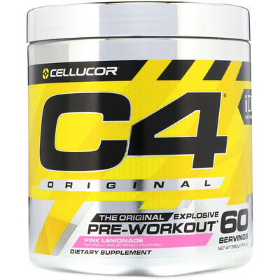 Cellucor C4 Original Explosive, до тренировки, розовый лимонад, 13,8 унц. (390 г)