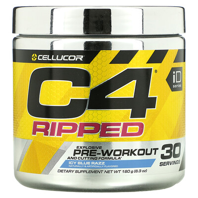 

Cellucor C4 Ripped, Explosive Pre-Workout, ледяная голубая роза, 180 г (6,3 унции)