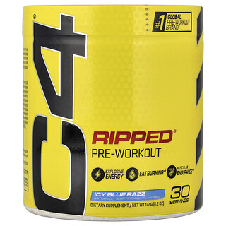 سي 4/ سيلوكور‏, C4 Ripped® ، لما قبل التمارين الرياضية ، توت أزرق مثلج ، 6.2 أونصة (177 جم)