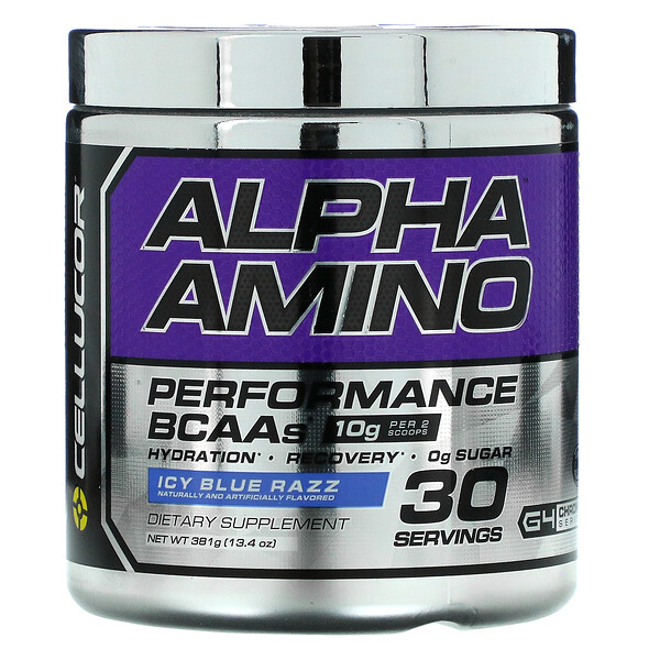 Cellucor‏, Alpha Amino, Performance BCAAs, Icy Blue Razz, 13.4 oz (381 g)