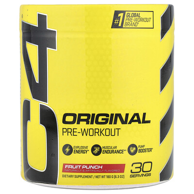 C4 / Cellucor, C4® Original, Preentrenamiento, Ponche de frutas, 180 g (6,3 oz)