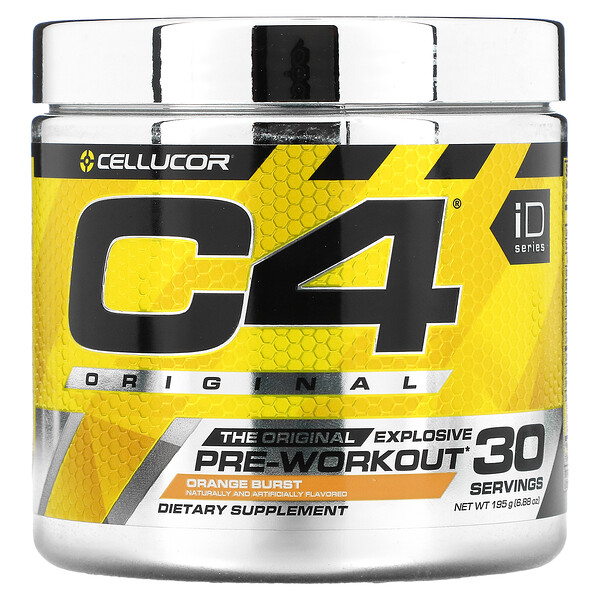 Cellucor‏, C4 Original Explosive, תוסף פצצה לטרום-אימון, בטעם תפוז מתפרץ, 195 גרם (6.88 אונקיות)