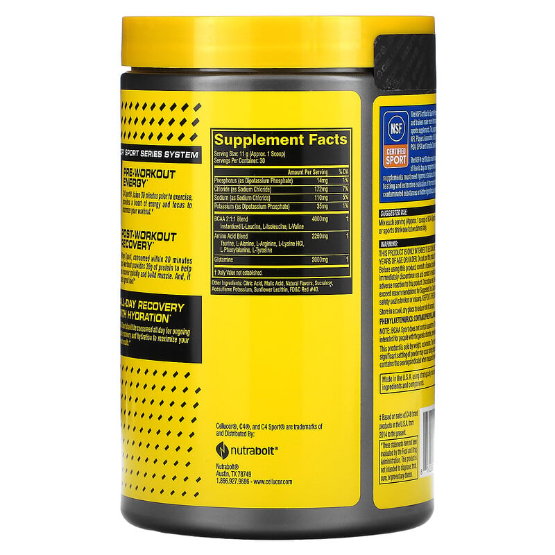 Cellucor Bcaa Sport All Day Hydration And Recovery Cherry Limeade 116 Oz 330 G