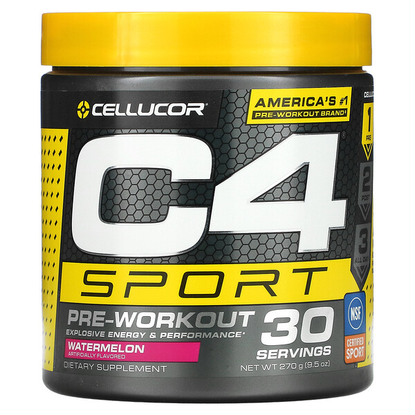 Cellucor‏, C4 Sport, לנטילה לפני האימון, בטעם אבטיח, 270 גרם (9.5 אונקיות)