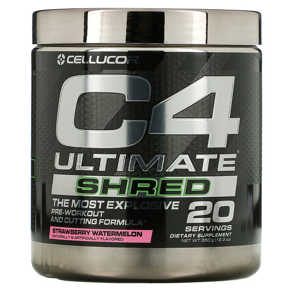 C4 Ultimate Shred, перед тренировкой, клубника и арбуз, 350 г (12,3 унции)