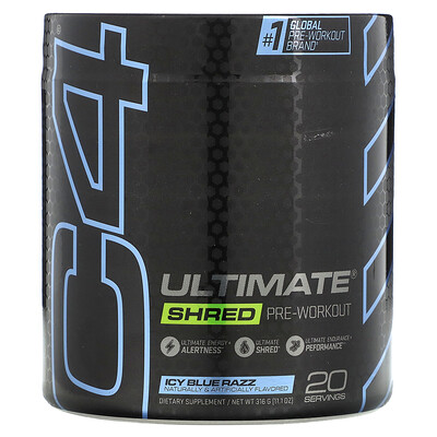 

Cellucor C4 Ultimate Shred, формула для употребления перед тренировкой и нарезкой, ледяная голубая роза, 350 г (12,3 унции)