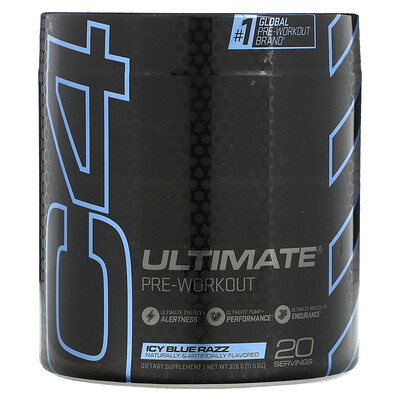 

Cellucor, C4 Ultimate Pre-Workout, Icy Blue Razz, 11.5 oz (326 g)