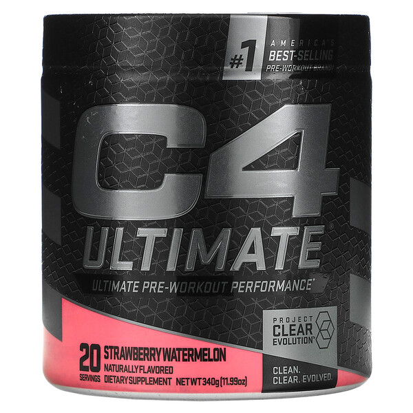 Cellucor‏, C4 Ultimate Pre-Workout Performance, ביצועים אולטימטיביים לנטילה לפני אימון, בטעם תות ומלון, 340 גרם (11.99 אונקיות)