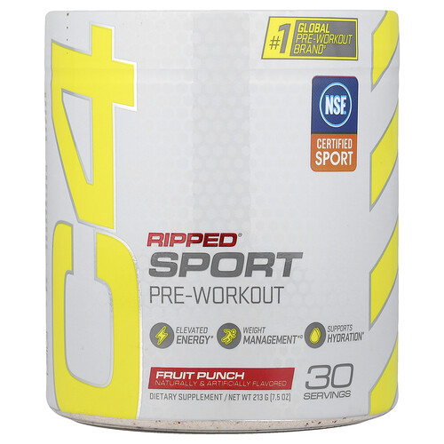 C4 / Cellucor C4® Ripped Sport, Pre-Workout, Fruit Punch, 7.5 oz (213 g)