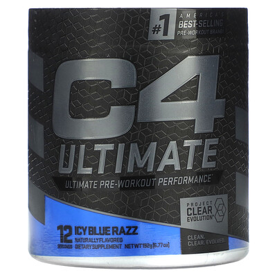 

Cellucor C4 Ultimate, предтренировочная добавка, ледяная голубая роза, 192 г (6,77 унции)