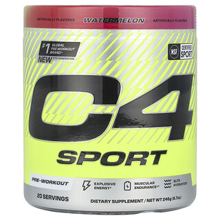 C4 / Cellucor, C4® Sport, Suplemento preentrenamiento, Sandía, 246 g (8,7 oz)