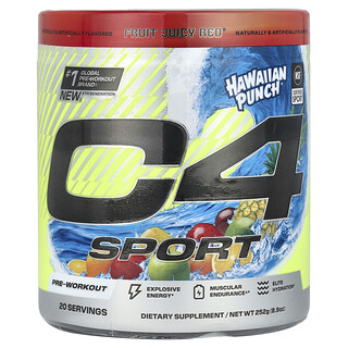 C4 / Cellucor, C4® Sport, Preentrenamiento, Hawaiian Punch®, Fruit Juicy Red®, 252 g (8,9 oz)